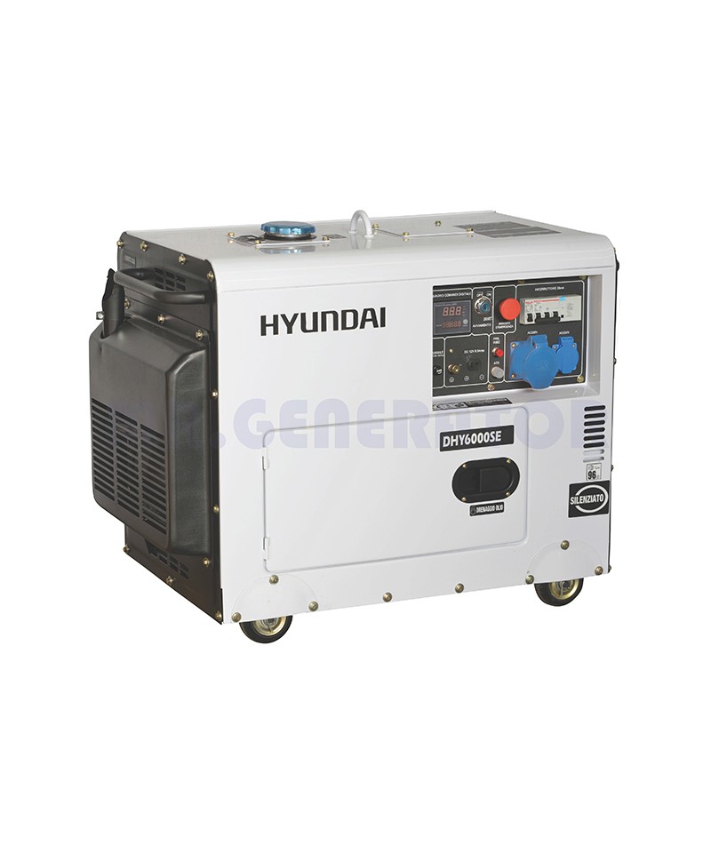 Generator set generating current 6kVA SINGLE PHASE 230V.c.a. Diesel Id  Silenced HYUNDAI mod. DHY6000SE cod. 65231, ATS ready